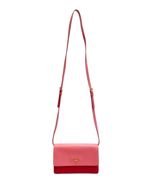 PRADA（プラダ）PRADA (プラダ) ショルダーウォレット ピンク サイズ:-の古着・服飾アイテム