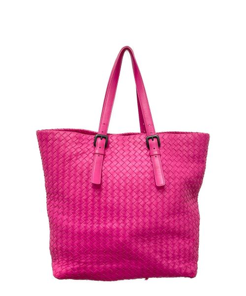 BOTTEGA VENETA（ボッテガベネタ）BOTTEGA VENETA (ボッテガベネタ) イントレチャートトートバッグ ショッキングピンク サイズ:-の古着・服飾アイテム