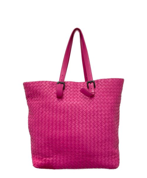 BOTTEGA VENETA（ボッテガベネタ）BOTTEGA VENETA (ボッテガベネタ) イントレチャートトートバッグ ショッキングピンク サイズ:-の古着・服飾アイテム