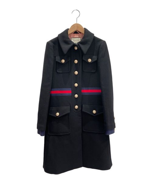 GUCCI（グッチ）GUCCI (グッチ) シェリーラインウールコート ブラック サイズ:40の古着・服飾アイテム