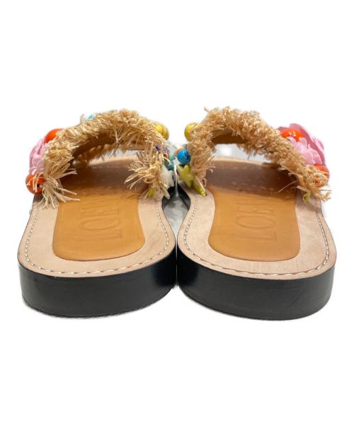 LOEWE（ロエベ）LOEWE (ロエベ) BEADED RAFFIA MULE ベージュ サイズ:40の古着・服飾アイテム