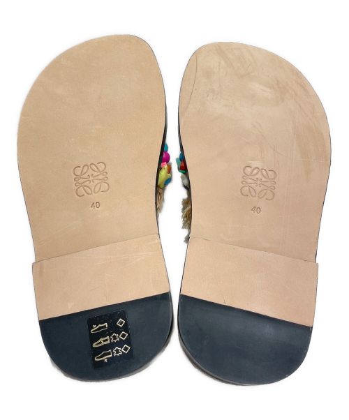 LOEWE（ロエベ）LOEWE (ロエベ) BEADED RAFFIA MULE ベージュ サイズ:40の古着・服飾アイテム