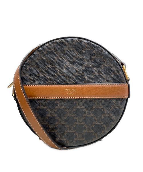 CELINE（セリーヌ）CELINE (セリーヌ) ストラップ付きラウンドパース ブラウン サイズ:ｰの古着・服飾アイテム
