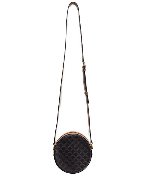 CELINE（セリーヌ）CELINE (セリーヌ) ストラップ付きラウンドパース ブラウン サイズ:ｰの古着・服飾アイテム