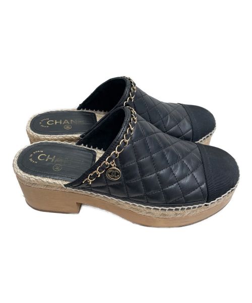 CHANEL（シャネル）CHANEL (シャネル) マトラッセサボサンダル ブラック サイズ:39の古着・服飾アイテム