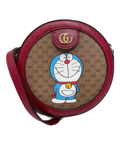 GUCCI（グッチ）GUCCI (グッチ) ミニGGスプリームショルダーバッグ レッド×ブラウン サイズ:-の古着・服飾アイテム