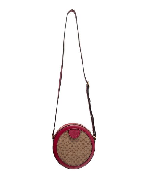 GUCCI（グッチ）GUCCI (グッチ) ミニGGスプリームショルダーバッグ レッド×ブラウン サイズ:-の古着・服飾アイテム