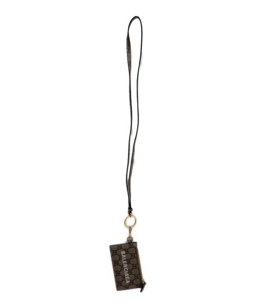 GUCCI（グッチ）GUCCI×BALENCIAGA (グッチ×バレンシアガ) ストラップ付カードケース ブラウン サイズ:-の古着・服飾アイテム