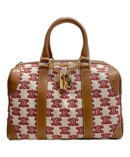 CELINE（セリーヌ）CELINE (セリーヌ) トリオンフエンブロイダリースモールボストン ブラウン サイズ:-の古着・服飾アイテム