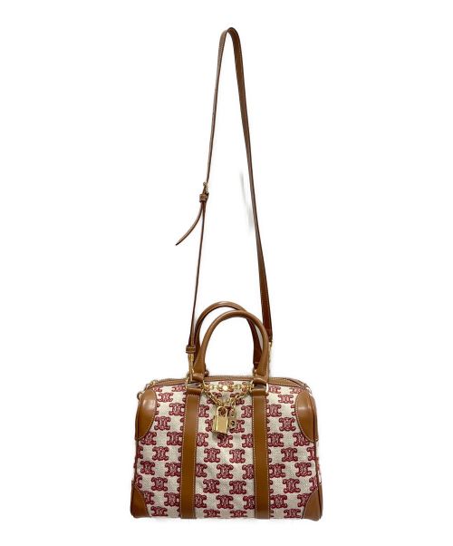 CELINE（セリーヌ）CELINE (セリーヌ) トリオンフエンブロイダリースモールボストン ブラウン サイズ:-の古着・服飾アイテム