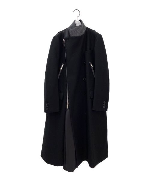 sacai（サカイ）sacai (サカイ) 2WAYビジューウールコート ブラック サイズ:1 未使用品の古着・服飾アイテム
