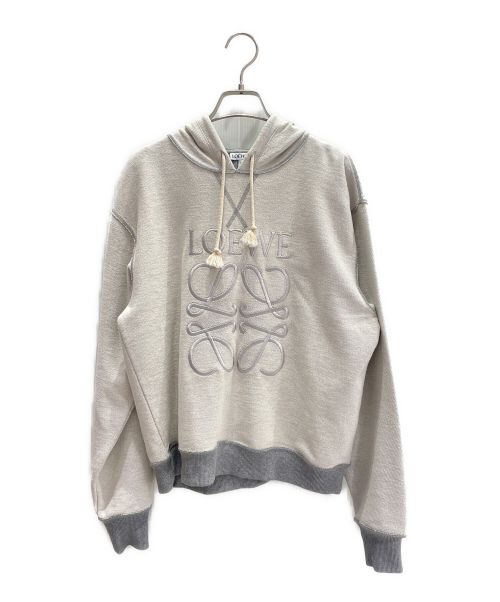 LOEWE（ロエベ）LOEWE (ロエベ) アナグラム エンブロイダリーフーディ グレー サイズ:Sの古着・服飾アイテム