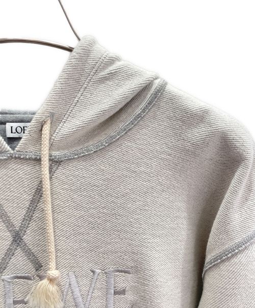LOEWE（ロエベ）LOEWE (ロエベ) アナグラム エンブロイダリーフーディ グレー サイズ:Sの古着・服飾アイテム
