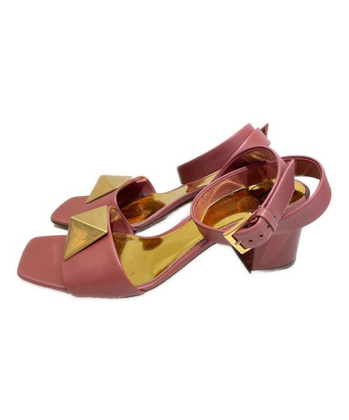 VALENTINO（ヴァレンティノ）VALENTINO (ヴァレンティノ) ロックスタッドサンダル ピンク サイズ:36の古着・服飾アイテム