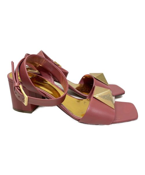 VALENTINO（ヴァレンティノ）VALENTINO (ヴァレンティノ) ロックスタッドサンダル ピンク サイズ:36の古着・服飾アイテム