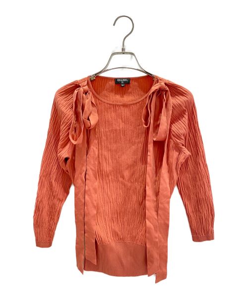 CHANEL（シャネル）CHANEL (シャネル) リボンタイニット ピンク サイズ:34の古着・服飾アイテム