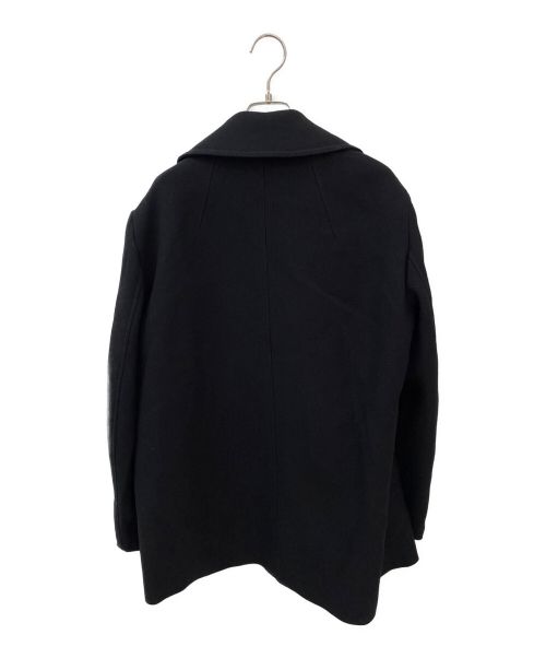 patou（パトゥ）patou (パトゥ) 刺繍ロゴ入りオーバーサイズピーコート ブラック サイズ:36の古着・服飾アイテム