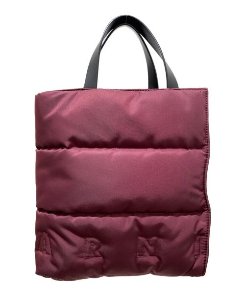 MARNI（マルニ）MARNI (マルニ) パテッドトートバッグ エンジ×ブラックの古着・服飾アイテム