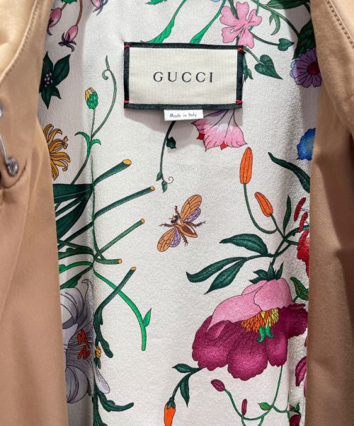 GUCCI（グッチ）GUCCI (グッチ) Floral Pattern Lining Trench Coat ベージュ サイズ:42の古着・服飾アイテム