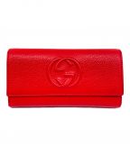 GUCCIグッチ）の古着「インターロッキングG 長財布」｜レッド
