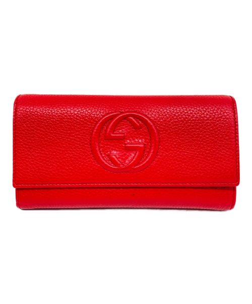 GUCCI（グッチ）GUCCI (グッチ) インターロッキングG 長財布 レッドの古着・服飾アイテム