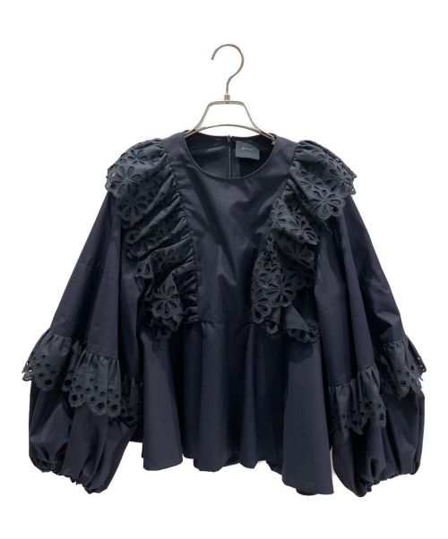 YORI（ヨリ）YORI (ヨリ) マーガレットブラウス ネイビー サイズ:38 未使用品の古着・服飾アイテム