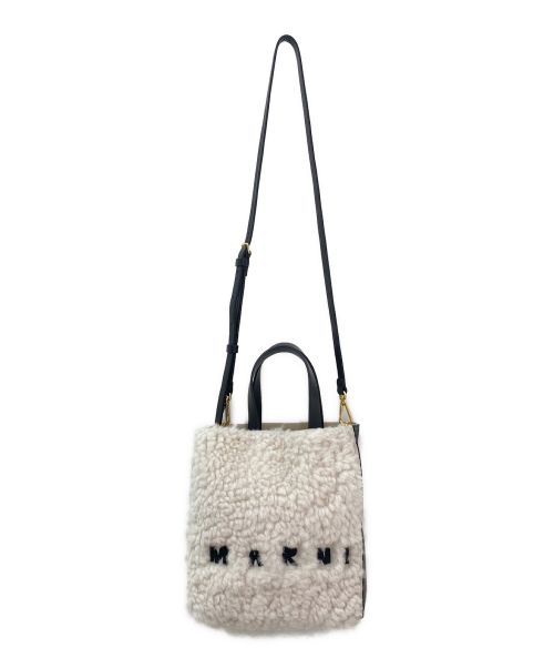 MARNI（マルニ）MARNI (マルニ) MUSEO SOFT ミニバッグ ホワイト×ブラック サイズ:ミニの古着・服飾アイテム