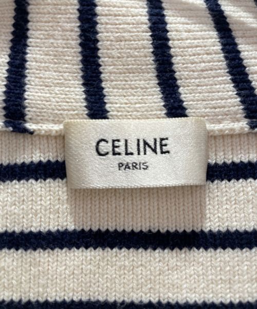 CELINE（セリーヌ）CELINE (セリーヌ) マリンボーダーニット アイボリー×ネイビー サイズ:Sの古着・服飾アイテム