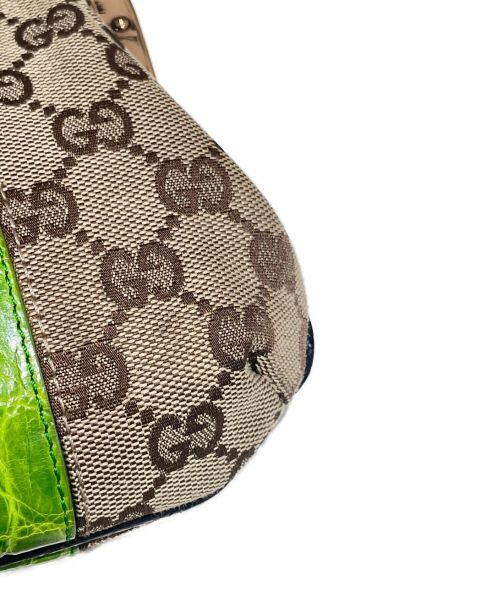 GUCCI（グッチ）GUCCI (グッチ) バンブーチェーンハンドバッグ ベージュ×グリーン サイズ:-の古着・服飾アイテム