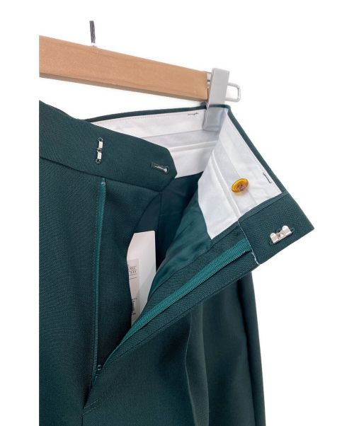 ENFOLD（エンフォルド）ENFOLD (エンフォルド) CENTER-PRESS WIDE TROUSERS グリーン サイズ:38 未使用品の古着・服飾アイテム