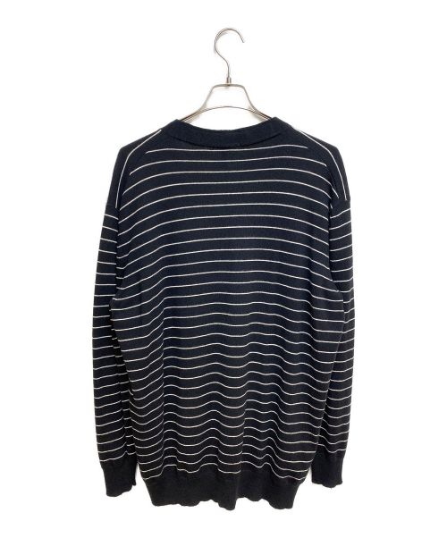 LOEWE（ロエベ）LOEWE (ロエベ) ボーダーカーディガン ブラック サイズ:Lの古着・服飾アイテム