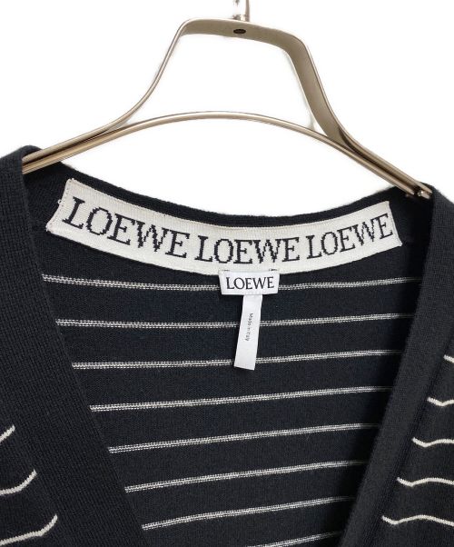LOEWE（ロエベ）LOEWE (ロエベ) ボーダーカーディガン ブラック サイズ:Lの古着・服飾アイテム