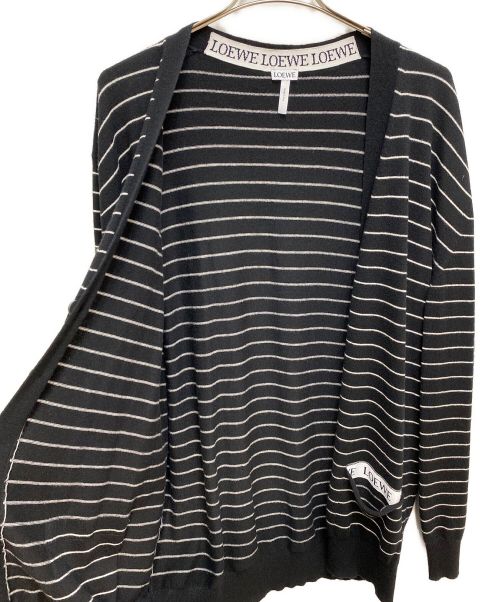 LOEWE（ロエベ）LOEWE (ロエベ) ボーダーカーディガン ブラック サイズ:Lの古着・服飾アイテム