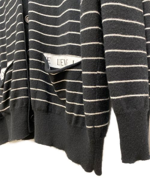 LOEWE（ロエベ）LOEWE (ロエベ) ボーダーカーディガン ブラック サイズ:Lの古着・服飾アイテム