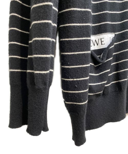 LOEWE（ロエベ）LOEWE (ロエベ) ボーダーカーディガン ブラック サイズ:Lの古着・服飾アイテム