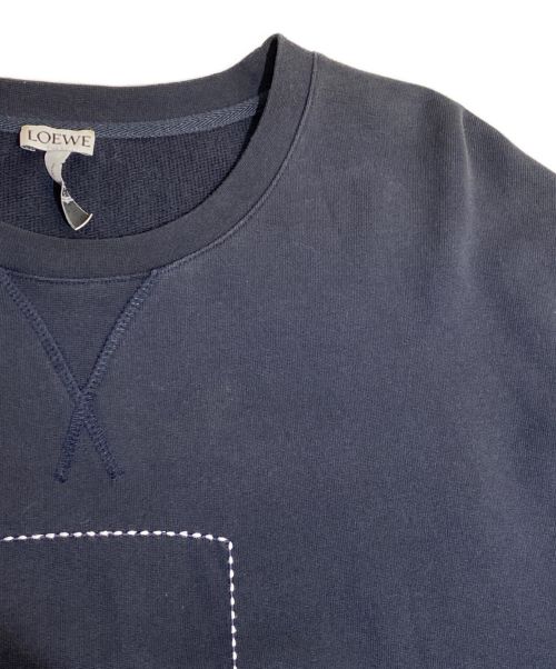 LOEWE（ロエベ）LOEWE (ロエベ) パッチワークアナグラム刺繍スウェット ネイビー サイズ:XLの古着・服飾アイテム
