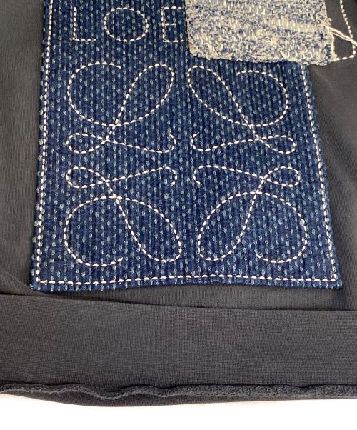 LOEWE（ロエベ）LOEWE (ロエベ) パッチワークアナグラム刺繍スウェット ネイビー サイズ:XLの古着・服飾アイテム
