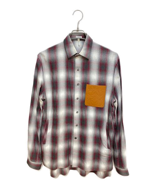 LOEWE（ロエベ）LOEWE (ロエベ) チェックシャツ グレー×レッド サイズ:XSの古着・服飾アイテム