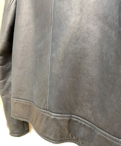MARNI（マルニ）MARNI (マルニ) ボアレザージャケット ネイビー サイズ:48の古着・服飾アイテム