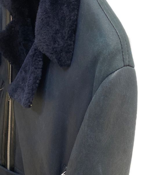 MARNI（マルニ）MARNI (マルニ) ボアレザージャケット ネイビー サイズ:48の古着・服飾アイテム