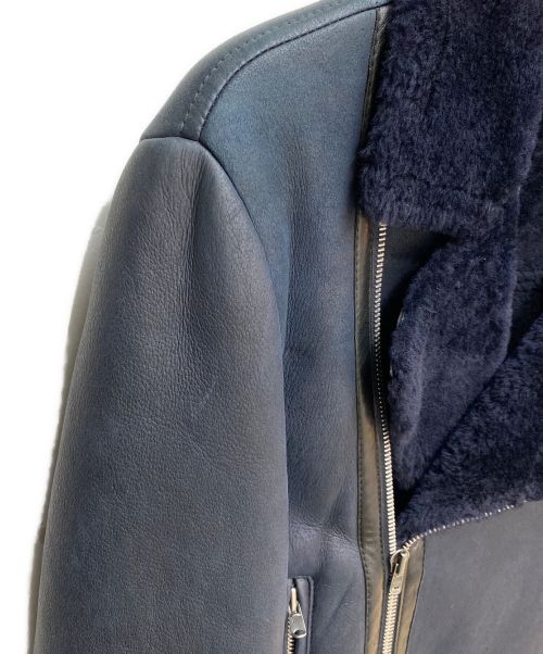 MARNI（マルニ）MARNI (マルニ) ボアレザージャケット ネイビー サイズ:48の古着・服飾アイテム