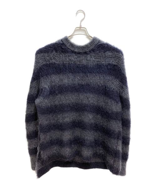 JIL SANDER（ジルサンダー）JIL SANDER (ジルサンダー) STRIPED MOHAIR KNIT ブラック サイズ:SIZE 46の古着・服飾アイテム