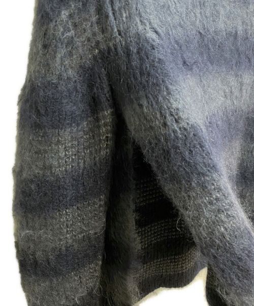 JIL SANDER（ジルサンダー）JIL SANDER (ジルサンダー) STRIPED MOHAIR KNIT ブラック サイズ:SIZE 46の古着・服飾アイテム