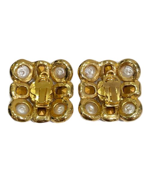 CHANEL（シャネル）CHANEL (シャネル) ヴィンテージパールラインストーンイヤリング ゴールド×ホワイトの古着・服飾アイテム