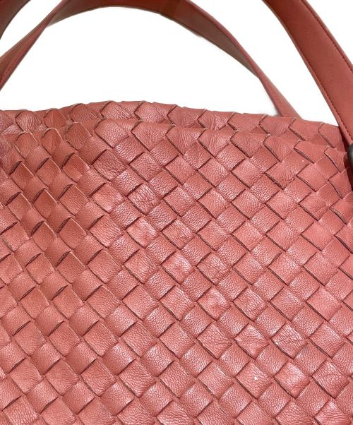 BOTTEGA VENETA（ボッテガベネタ）BOTTEGA VENETA (ボッテガベネタ) イントレチャートトートバッグ ブラウンの古着・服飾アイテム