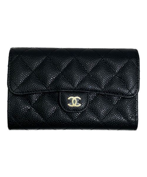 CHANEL（シャネル）CHANEL (シャネル) ミディアムフラップウォレット ブラック サイズ:ミディアム 未使用品の古着・服飾アイテム