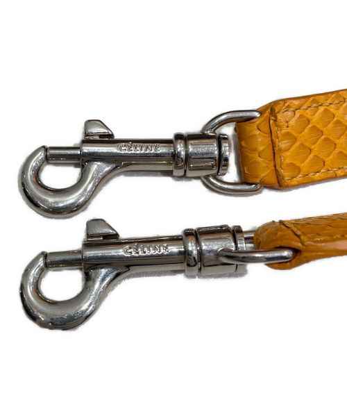 CELINE（セリーヌ）CELINE (セリーヌ) トラペーズ パイソン イエロー×ベージュ サイズ:ミディアムの古着・服飾アイテム