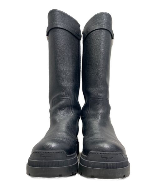 Salvatore Ferragamo（サルヴァトーレ フェラガモ）Salvatore Ferragamo (サルヴァトーレ フェラガモ) Stivale Ryder /ロングブーツ ブラック サイズ:8の古着・服飾アイテム