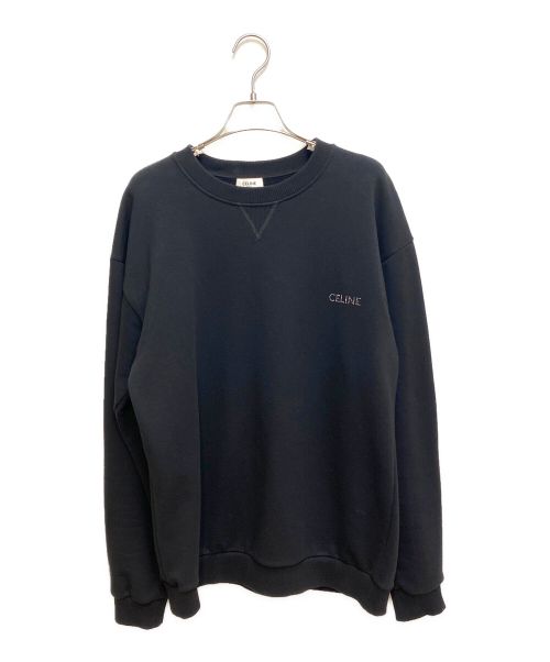 CELINE（セリーヌ）CELINE (セリーヌ) ラインツトーンロゴルーズスウェット ブラック サイズ:Sの古着・服飾アイテム
