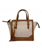 Salvatore Ferragamoサルヴァトーレ フェラガモ）の古着「AMY CANVAS/2WAYキャンバスバッグ」｜ベージュ
